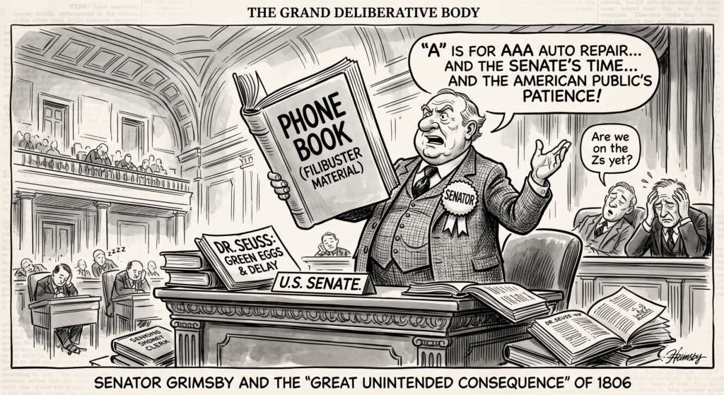 Filibuster political cartoon